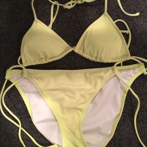 Victoria Secret neon yell triangle top bikini set